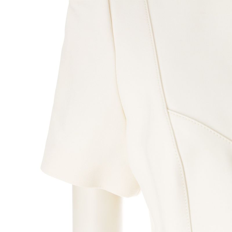 Louis Vuitton Wool Silk V-belt Short Sleeve Dress Ivory 34