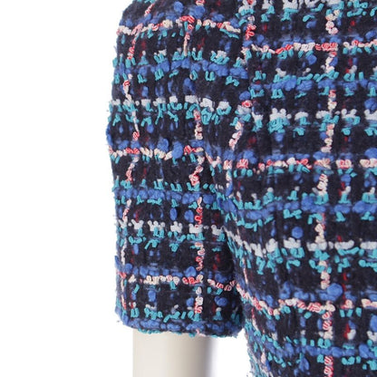 Louis Vuitton Wool Nylon Short Sleeve Skater Dress Blue 34