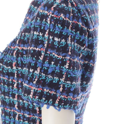 Louis Vuitton Wool Nylon Short Sleeve Skater Dress Blue 34
