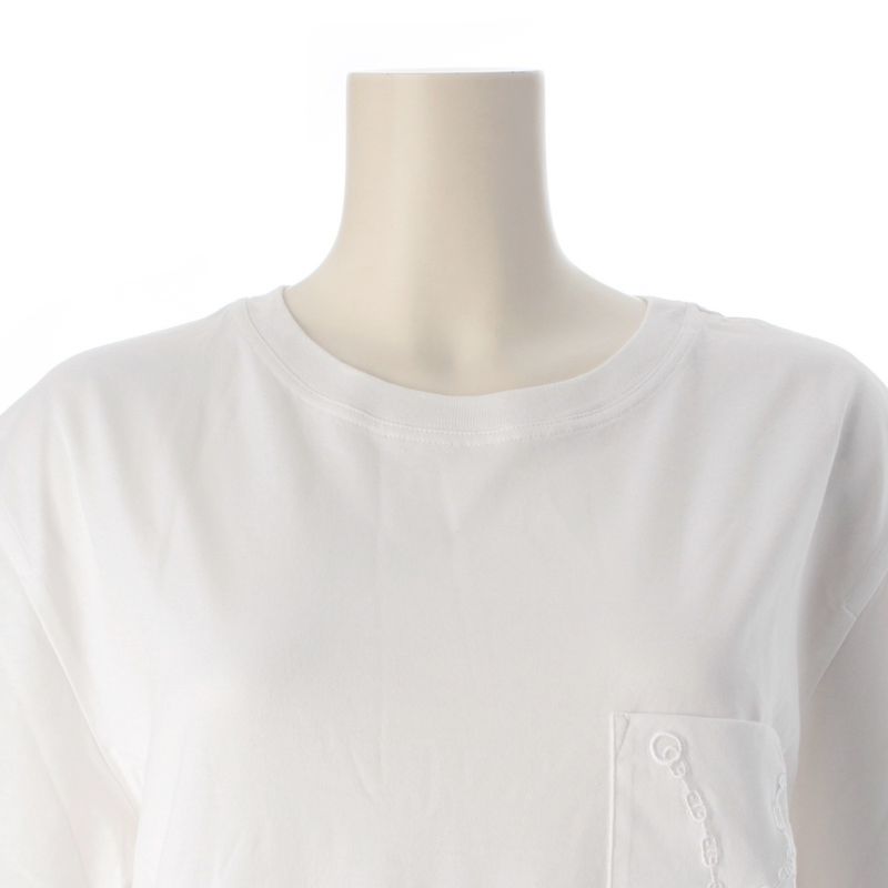 Hermes Cotton Chaine D'ancre Embroidery Dress White 40
