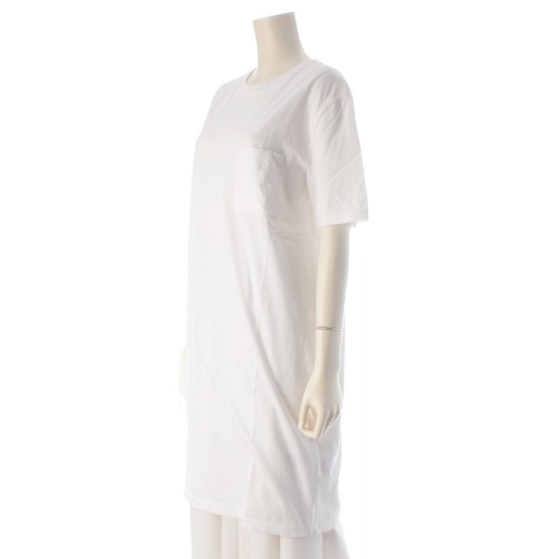 Hermes Cotton Chaine D'ancre Embroidery Dress White 40