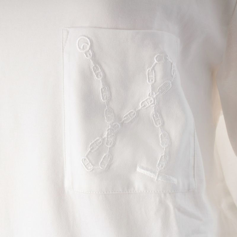 Hermes Cotton Chaine D'ancre Embroidery Dress White 40