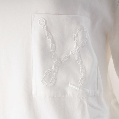 Hermes Cotton Chaine D'ancre Embroidery Dress White 40