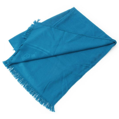 Hermes Cashmere Silk New Libris Shawl Blue Scarf
