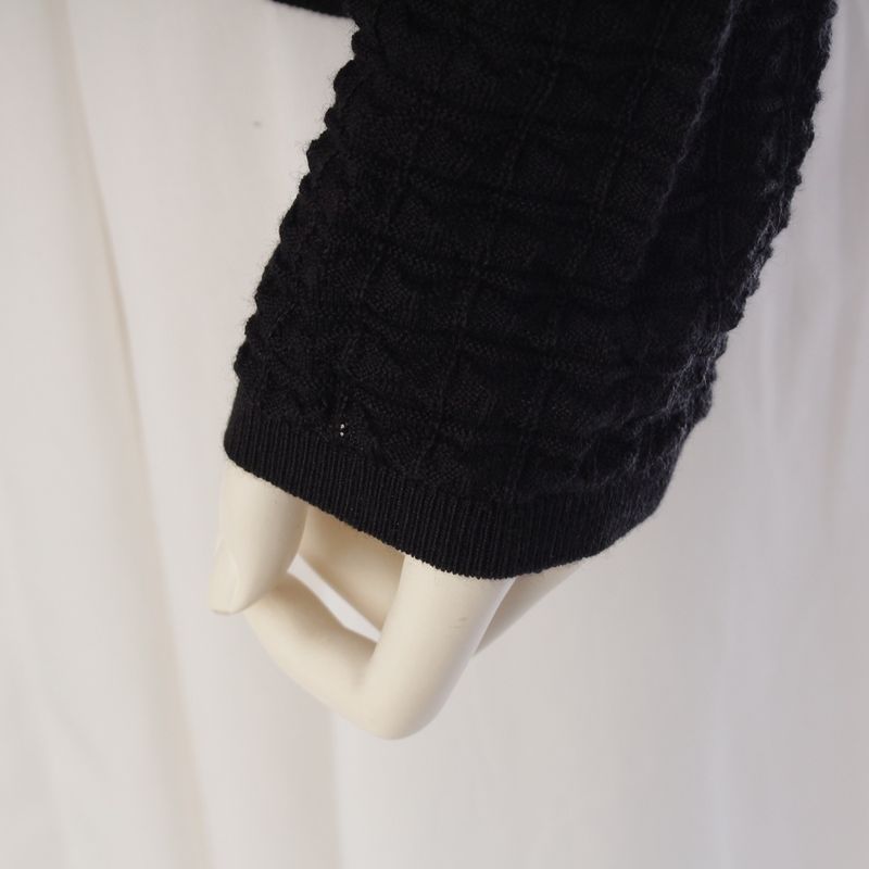 Hermes Cashmere Series Button Cardigan Top Black 38