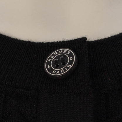 Hermes Cashmere Series Button Cardigan Top Black 38