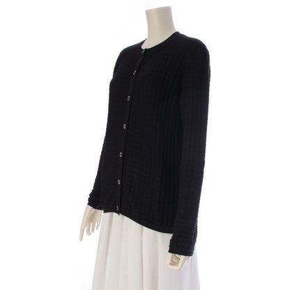 Hermes Cashmere Series Button Cardigan Top Black 38