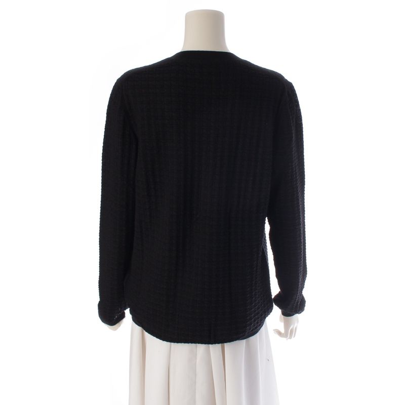 Hermes Cashmere Series Button Cardigan Top Black 38