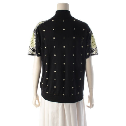 Hermes Harnais de Cour Bandana Cashmere Silk Twill Lane Mock Neck Short Sleeve