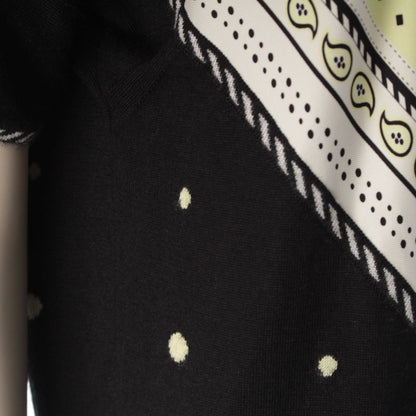 Hermes Harnais de Cour Bandana Cashmere Silk Twill Lane Mock Neck Short Sleeve