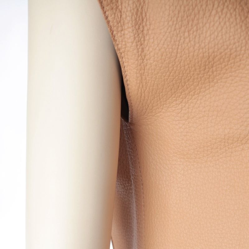 Hermes Deerskin Leather Sleeveless Dress Beige 38