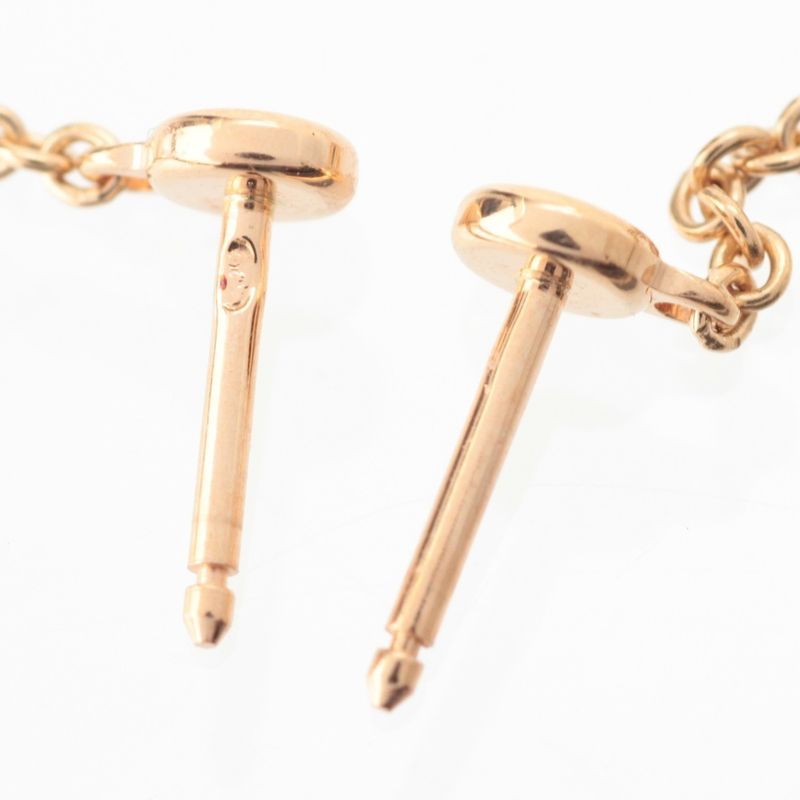 Hermes Chaine D'ancre 750 Pink Gold Mini Punk Earrings