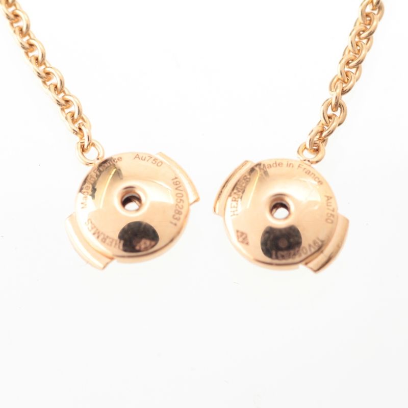 Hermes Chaine D'ancre 750 Pink Gold Mini Punk Earrings