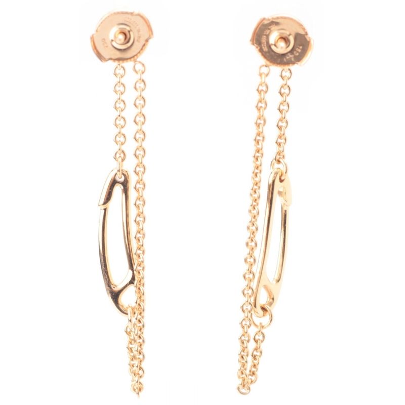 Hermes Chaine D'ancre 750 Pink Gold Mini Punk Earrings