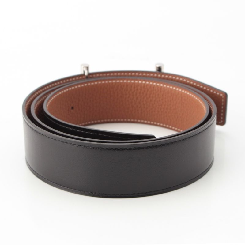 Hermes Box Calf Togo Hd'ancre Reversible 38 Belt Black Gold 90