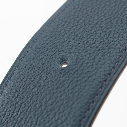 Hermes Box Calf Togo Constance Reversible Buckle 38 Silver Belt Black 90