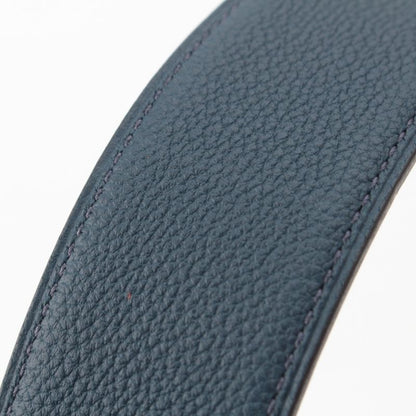 Hermes Box Calf Togo Constance Reversible Buckle 38 Silver Belt Black 90