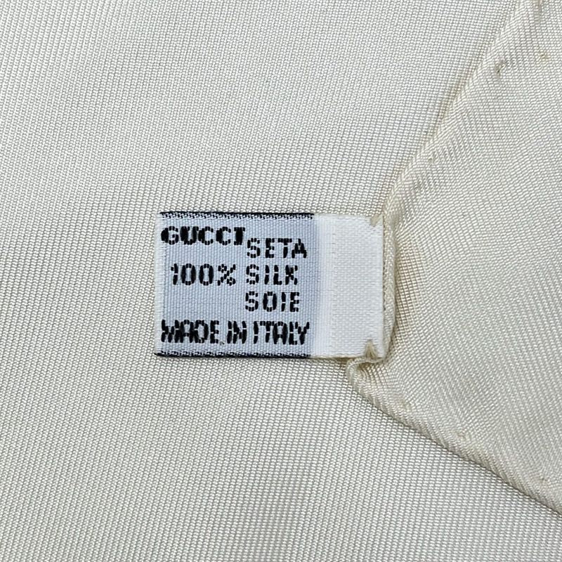 Gucci Scarf Ivory Light Brown Multi Animal Pattern Horsebit Motif