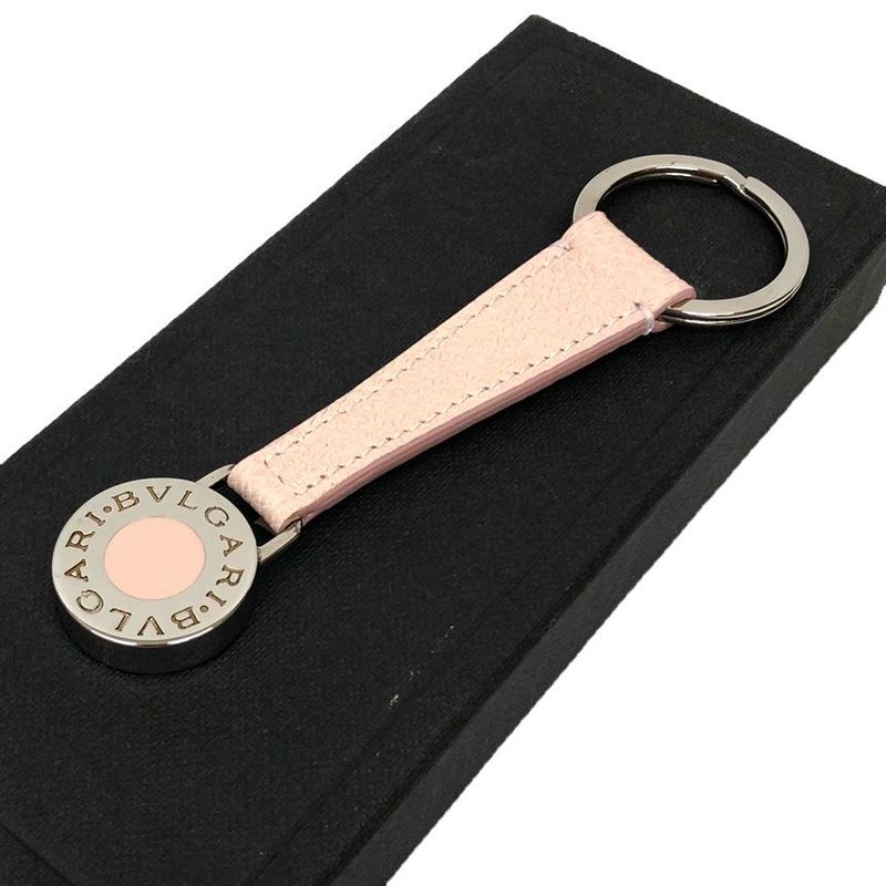 Bvlgari BB Key Ring Key Holder Pink Silver