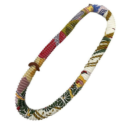 Hermes Petit Pleated Silk Necklace White