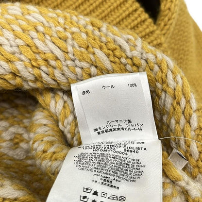 Moncler Long Sleeve Sweater XS Ciclista Dark Yellow White Turtleneck