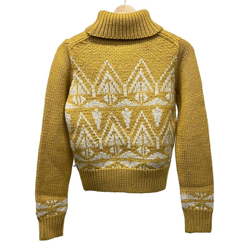 Moncler Long Sleeve Sweater XS Ciclista Dark Yellow White Turtleneck