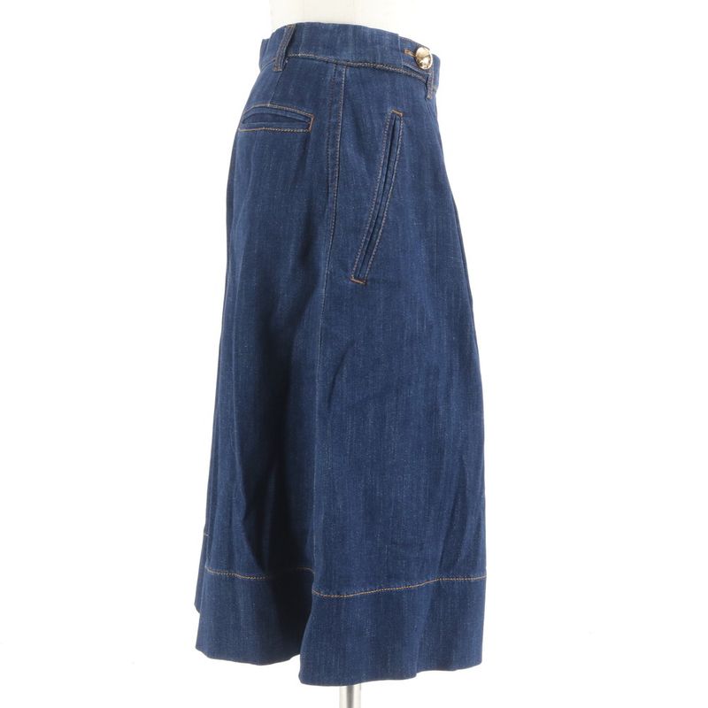 Louis Vuitton Wide Silhouette Denim Gaucho Pants 34