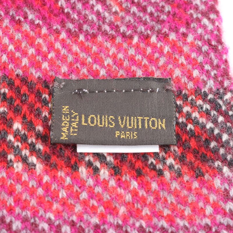 Louis Vuitton Tagged Cashmere Fringe Scarf Shawl Mee