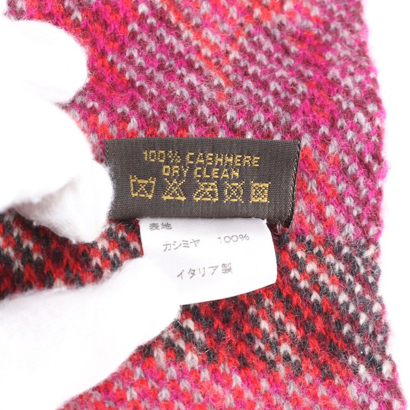 Louis Vuitton Tagged Cashmere Fringe Scarf Shawl Mee