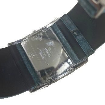 Versace Watch Quartz Analog 2 Hand Leather Band Medusa Light Blue Silver Color