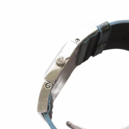 Versace Watch Quartz Analog 2 Hand Leather Band Medusa Light Blue Silver Color
