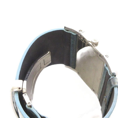 Versace Watch Quartz Analog 2 Hand Leather Band Medusa Light Blue Silver Color