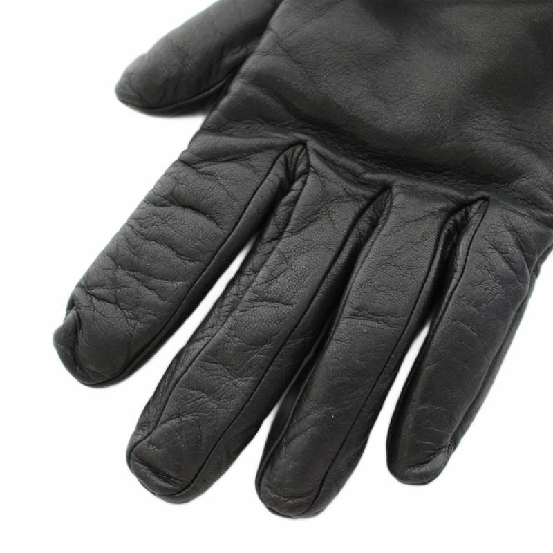 Hermes Princess Kelly Gloves Cadena Lamb Leather Mink 6 Black Brown YT