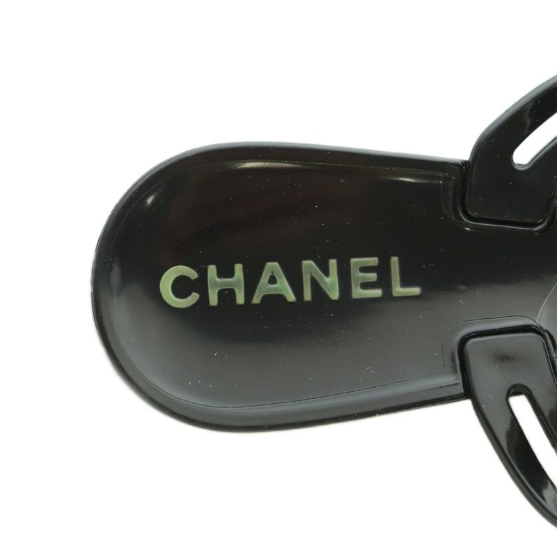 Chanel Camellia Thong Sandals 36 23.0 cm Black