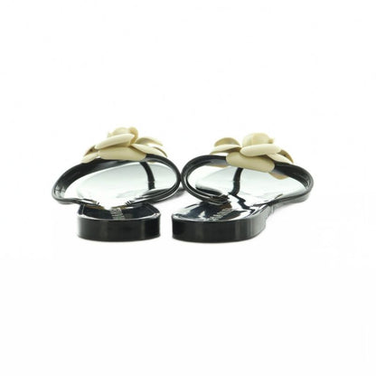 Chanel Camellia Thong Sandals 36 23.0 cm Black