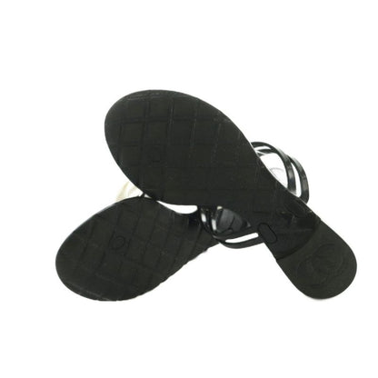 Chanel Camellia Thong Sandals 36 23.0 cm Black