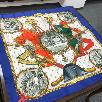 Hermes Carre 90 Silk Scarf Napoleon and Coat of Arms