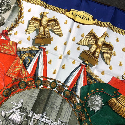 Hermes Carre 90 Silk Scarf Napoleon and Coat of Arms — view 4