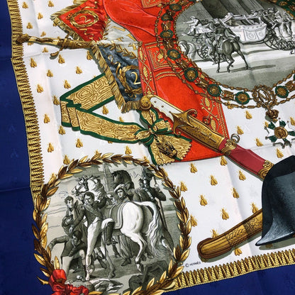 Hermes Carre 90 Silk Scarf Napoleon and Coat of Arms — view 2