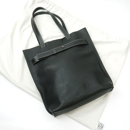 Loewe Vertical Belt Tote Black Grain Calf Leather with Cloth Shipping