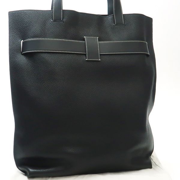 Loewe Vertical Belt Tote Black Grain Calf Leather with Cloth Shipping