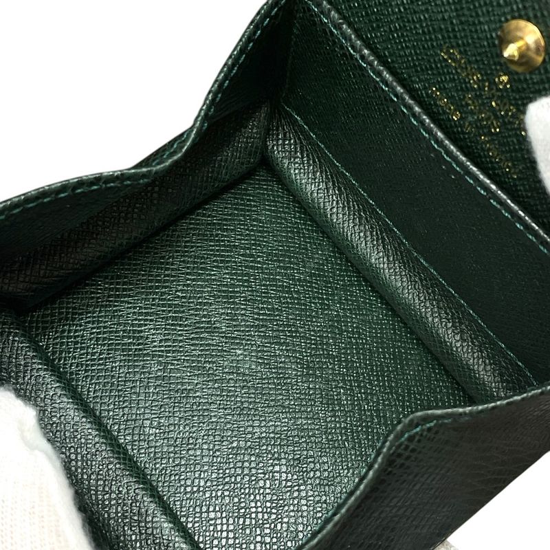 Louis Vuitton Taiga Porte-Monnaie Boite Coin Purse Leather Epi Sea Green Luxury