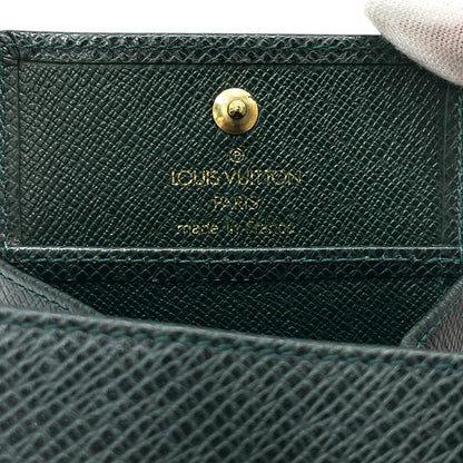 Louis Vuitton Taiga Porte-Monnaie Boite Coin Purse Leather Epi Sea Green Luxury