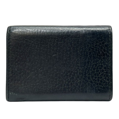 Gucci GG Marmont Trifold Wallet Mini Leather Black Gold Logo Luxury Sophisticate