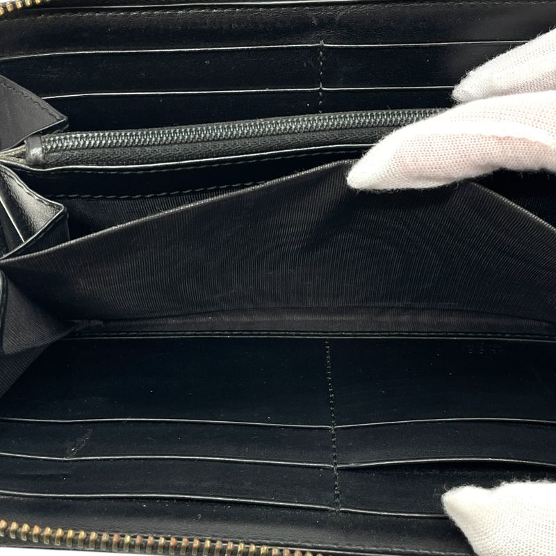 Gucci Wallet Zip Around Logo Leather Black Classic Luxury Sophisticated