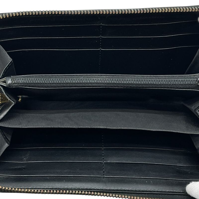 Gucci Wallet Zip Around Logo Leather Black Classic Luxury Sophisticated