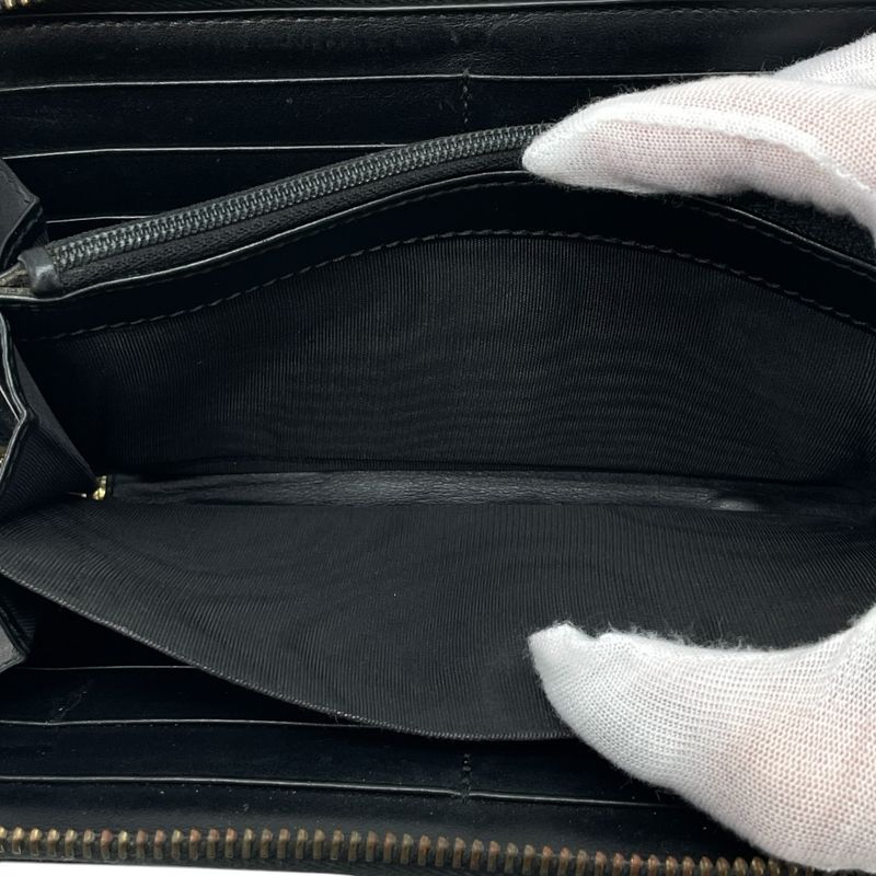 Gucci Wallet Zip Around Logo Leather Black Classic Luxury Sophisticated