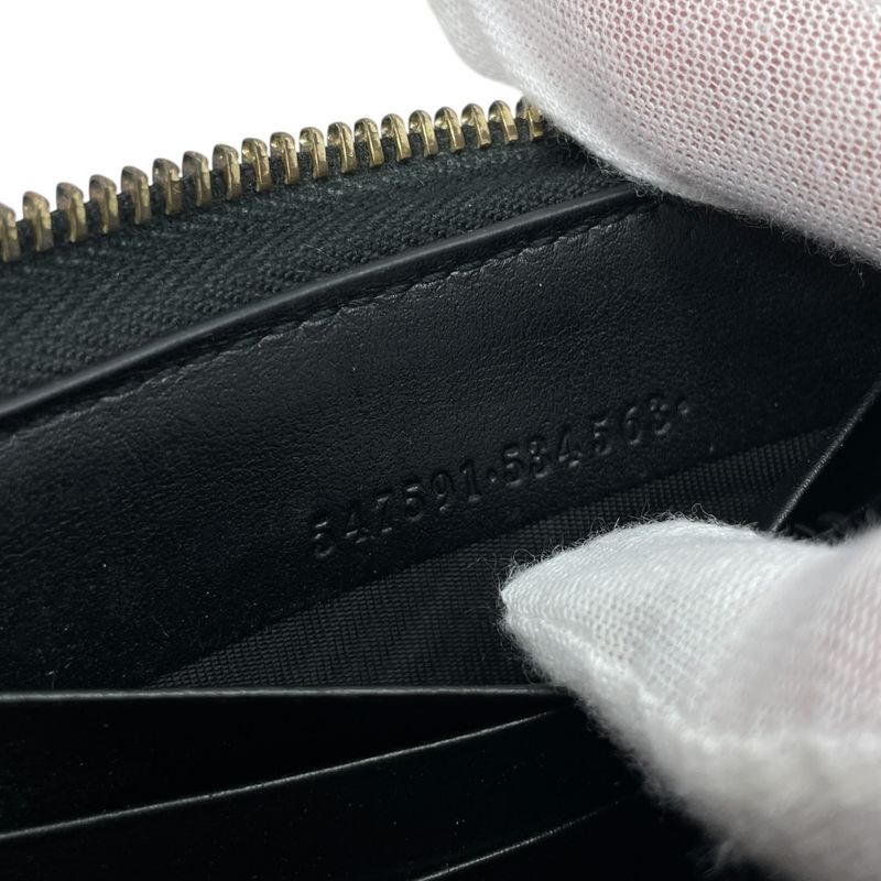 Gucci Wallet Zip Around Logo Leather Black Classic Luxury Sophisticated