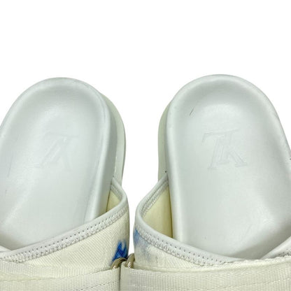 Louis Vuitton Lou Line Sandals Tie Dye Pattern Fabric White Blue Luxury