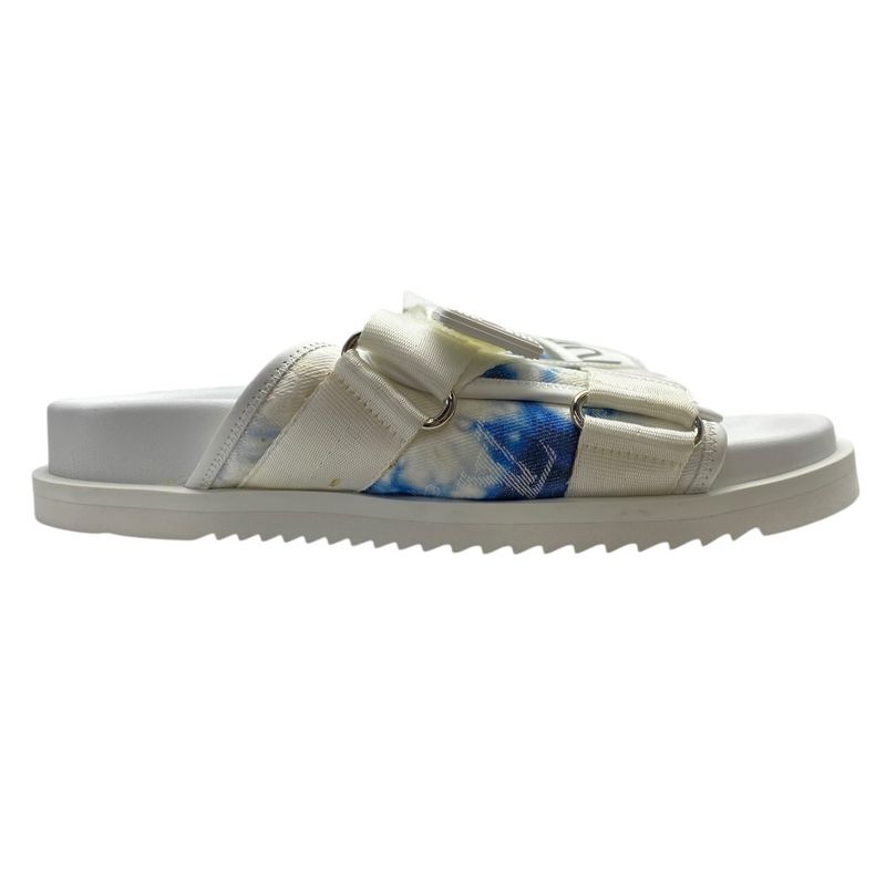 Louis Vuitton Lou Line Sandals Tie Dye Pattern Fabric White Blue Luxury